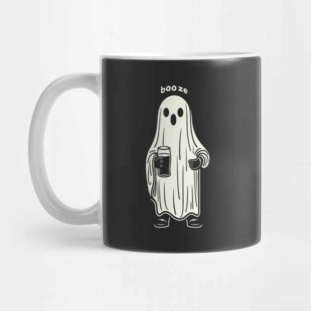 Booze || Funny Halloween Ghost by Mad Swell Designs